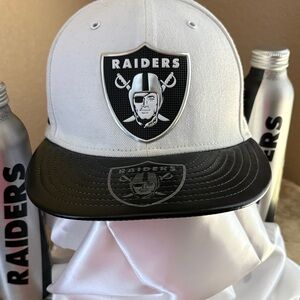 NFL Las Vegas Raiders White and Black Two-Tone Snapback Hat